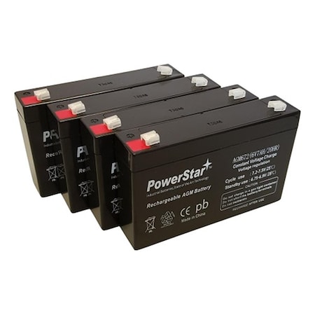 Powerstar 6v 7Ah APC RBC34 UPS Replacement SLA Battery, 4PK PO48704